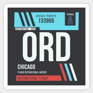 Chicago (ORD) Airport Code Baggage Tag A Magnet